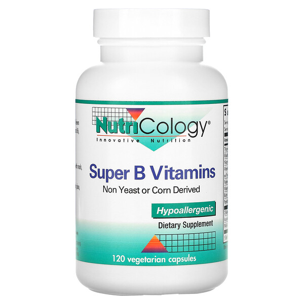 Супер витамины группы В, 120 вегетарианских капсул Nutricology