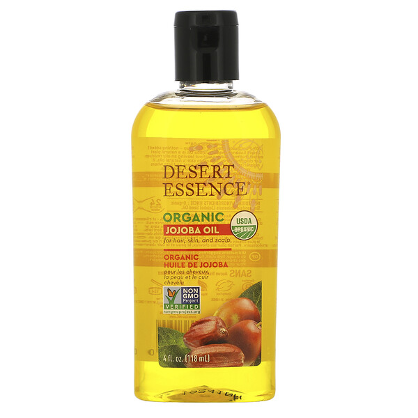 Органическое масло жожоба, 4 жидких унции (118 мл) Desert Essence