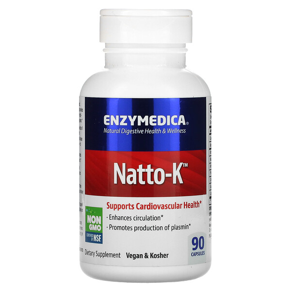 Natto-K, Сердечно-сосудистые, 90 капсул Enzymedica