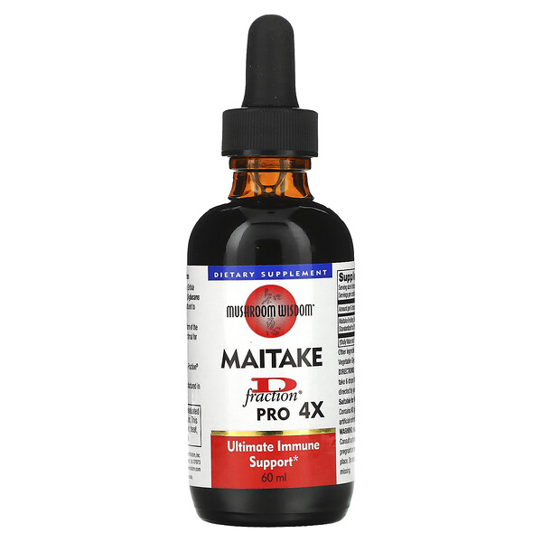 Maitake D-Fraction, Pro 4X, 60 ml Mushroom Wisdom