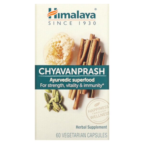 Чаванпраш Аюрведический суперпродукт, 60 вегетарианских капсул Himalaya