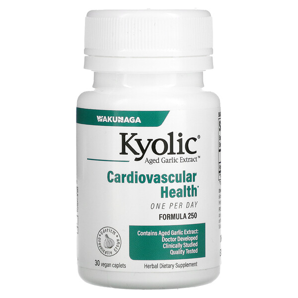 Экстракт выдержанного чеснока, один раз в день, для сердечно-сосудистой системы, 1000 мг, 30 капсул Kyolic