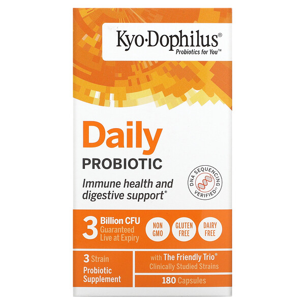Kyo-Dophilus, ежедневный пробиотик, 180 капсул Kyolic