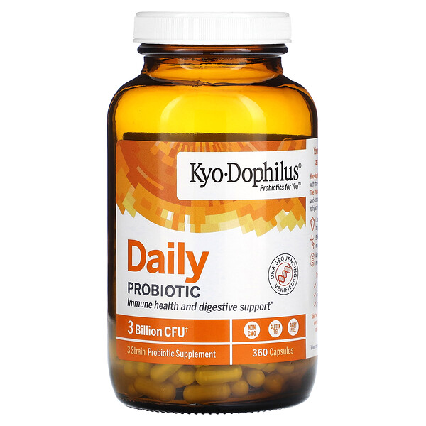 Kyo-Dophilus, Ежедневный пробиотик, 3 миллиарда КОЕ, 360 капсул Kyolic