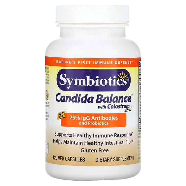 Candida Balance с молозивом плюс, 120 растительных капсул Symbiotics