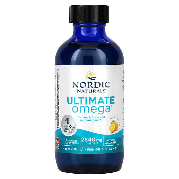 Ultimate Omega, Лимон, 2840 мг, 4 жидких унции (119 мл) Nordic Naturals