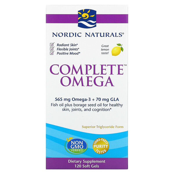 Complete Omega, Лимон, 282,5 мг, 120 мягких желатиновых капсул Nordic Naturals
