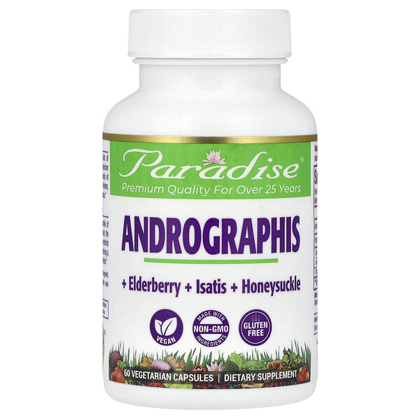 Andrographis, 60 Vegetarian Capsules (Вегетарианские капсулы) Paradise Herbs