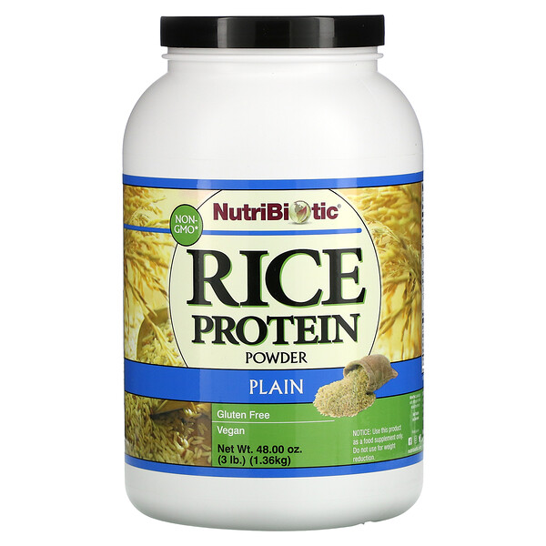 Рисовый протеиновый порошок, без добавок, 3 фунта (1,36 кг) NutriBiotic