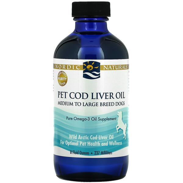 Pet Cod Liver Oil, для собак средних и крупных пород, 8 жидких унций (237 мл) Nordic Naturals