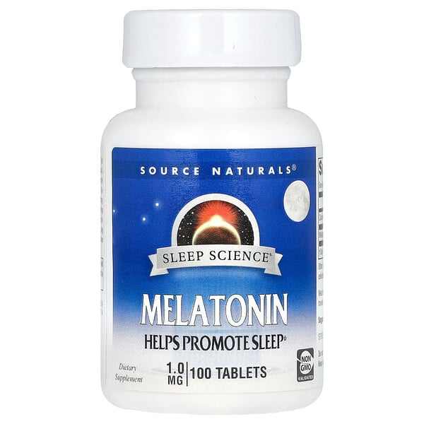 Sleep Science, Melatonin, 1 mg, 100 Tablets (Таблетки) Source Naturals