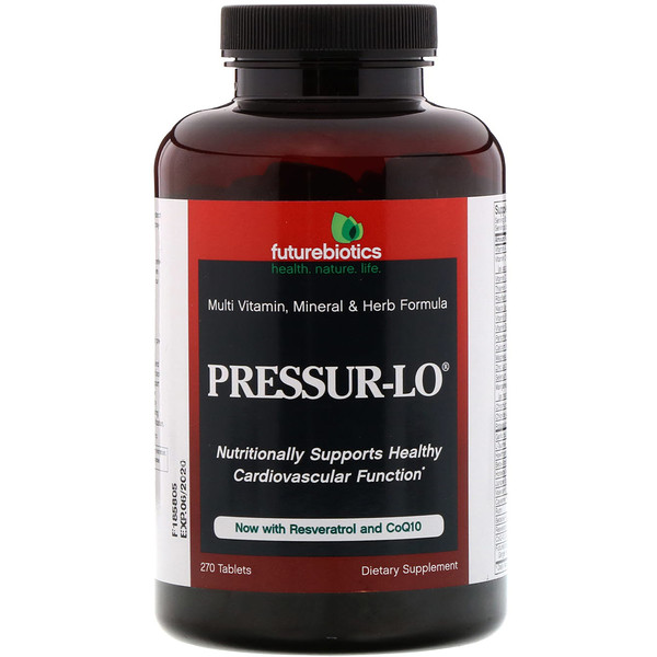 Pressur-Lo, Формула мультивитаминов, минералов и трав, 270 таблеток FutureBiotics