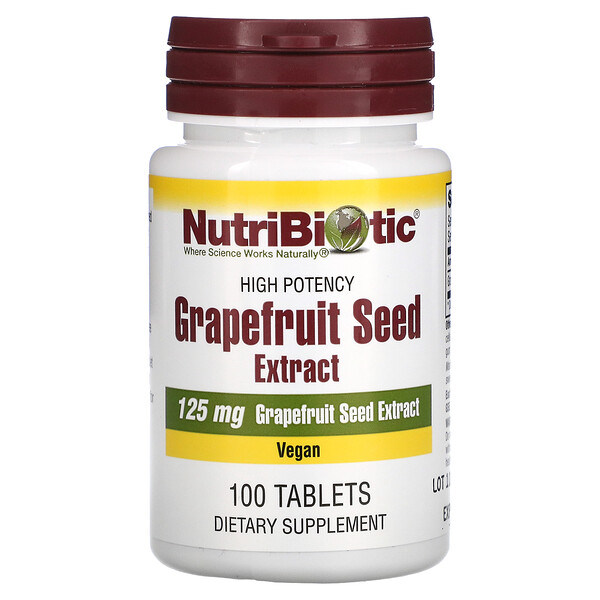 Экстракт семян грейпфрута, 125 мг, 100 таблеток NutriBiotic