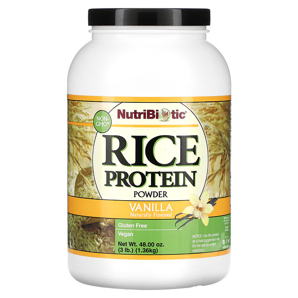 Протеин сырого риса, ваниль, 3 фунта (1,36 кг) NutriBiotic