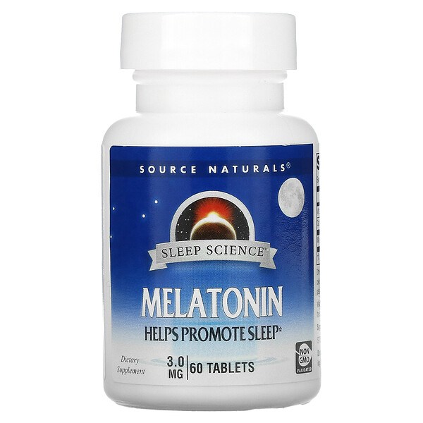 Мелатонин, 3 мг, 60 таблеток Source Naturals