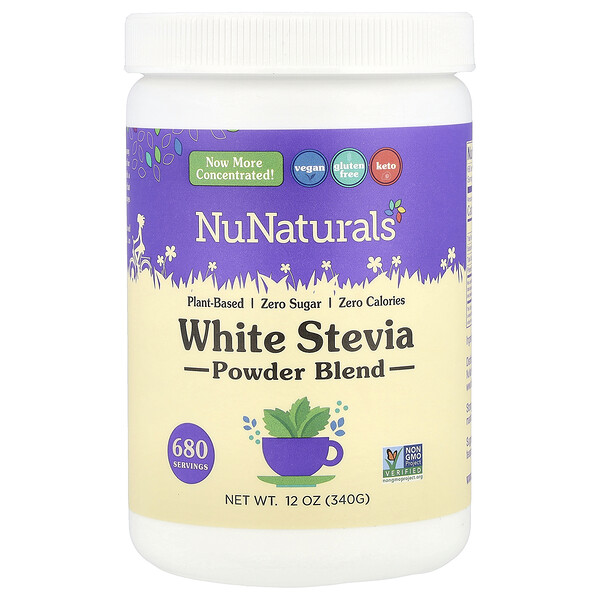 NuStevia Белый порошок стевии, 12 унций (340 г) NuNaturals