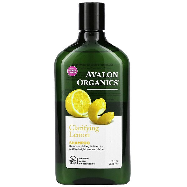 Шампунь, очищающий лимон, 11 жидких унций (325 мл) Avalon Organics