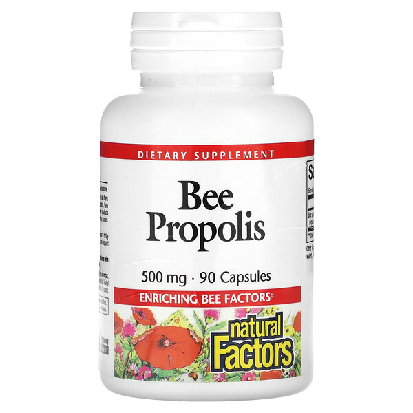 Пчелиный прополис, 500 мг, 90 капсул Natural Factors