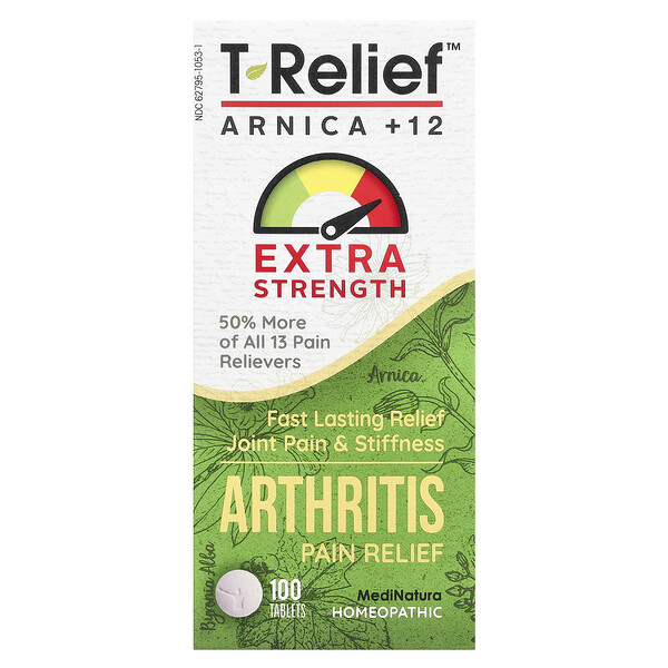 T-Relief™, Arnica +12, Arthritis Pain Relief, Extra Strength, 100 Tablets (Таблетки) MediNatura