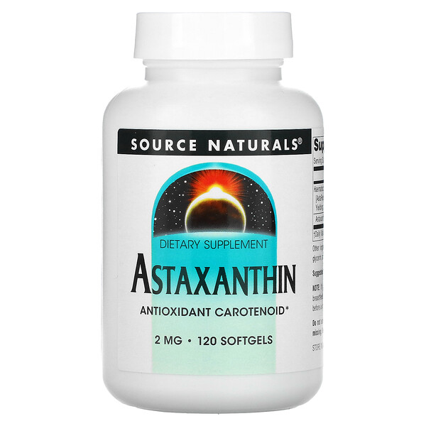 Астаксантин, 2 мг, 120 мягких таблеток Source Naturals