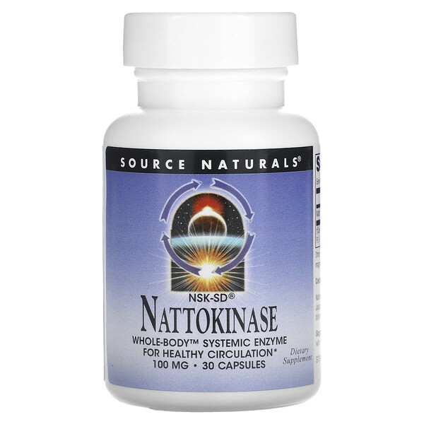 NSK-SD Наттокиназа, 100 мг, 30 капсул Source Naturals