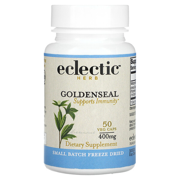 Лиофилизированный, Goldenseal, 400 мг, 50 растительных капсул Eclectic Institute