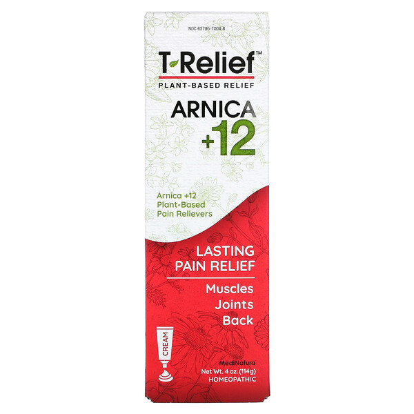 T-Relief, Arnica +12, успокаивающий крем на растительной основе, 4 унции (114 г) MediNatura