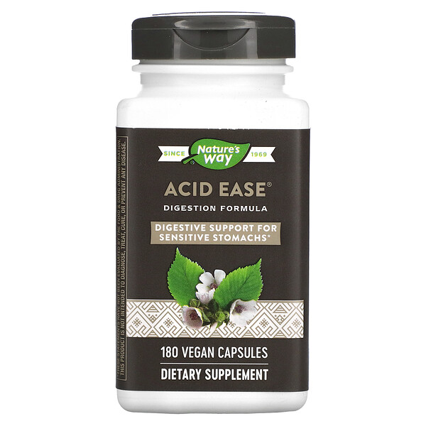 Acid Ease, Формула пищеварения, 180 веганских капсул Nature's Way