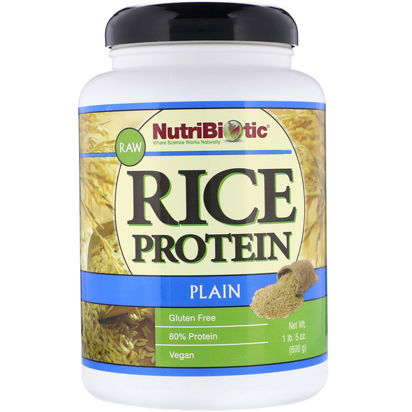 Протеин сырого риса, простой, 1 фунт 5 унций (600 г) NutriBiotic