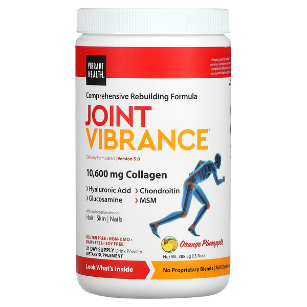 Joint Vibrance, Версия 5.0, Апельсин-Ананас - 388.5 г - VIBRANT - Коллагеновые добавки VIBRANT