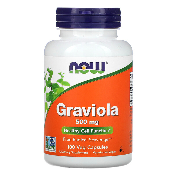 Гравиола, 500 мг, 100 растительных капсул NOW Foods