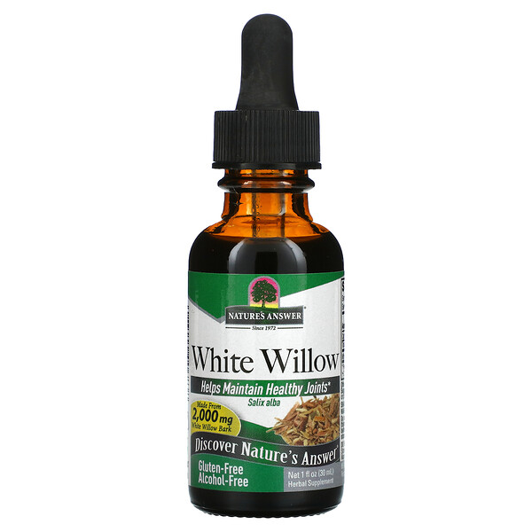 White Willow, без спирта, 2000 мг, 1 жидкая унция (30 мл) Nature's Answer