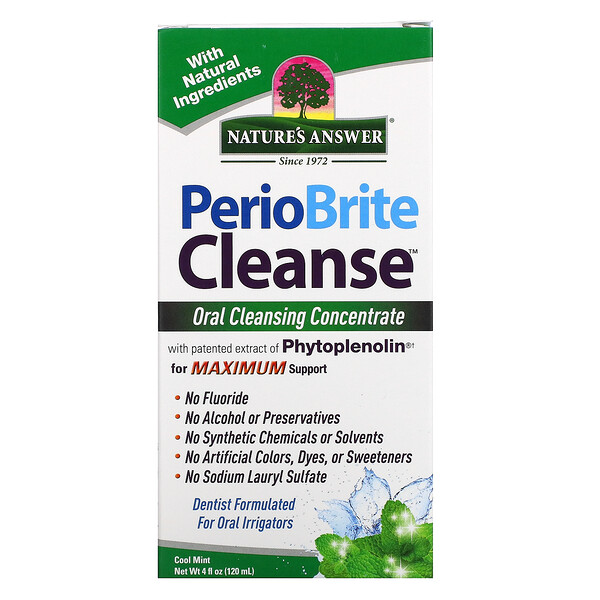 PerioBrite Cleanse, Концентрат для чистки полости рта, прохладная мята, 4 жидких унции (120 мл) Nature's Answer