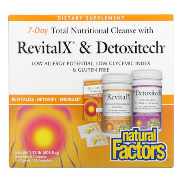 Полное питательное очищение за 7 дней с RevitalX и Detoxitech, 1,33 фунта (603,5 г) Natural Factors