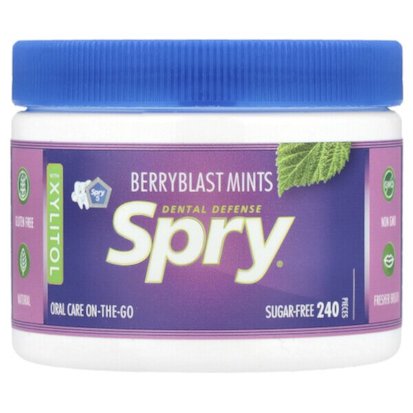 Spry, Berryblast Mints, без сахара, 240 шт. (144 г) Xlear