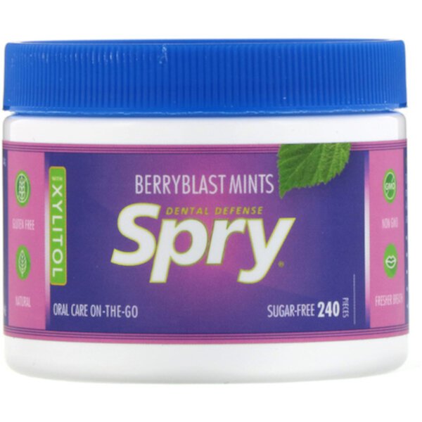 Spry, Berryblast Mints, без сахара, 240 шт. (144 г) Xlear