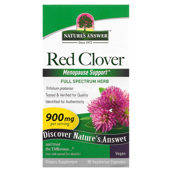 Красный клевер, 900 мг, 90 вегетарианских капсул Nature's Answer