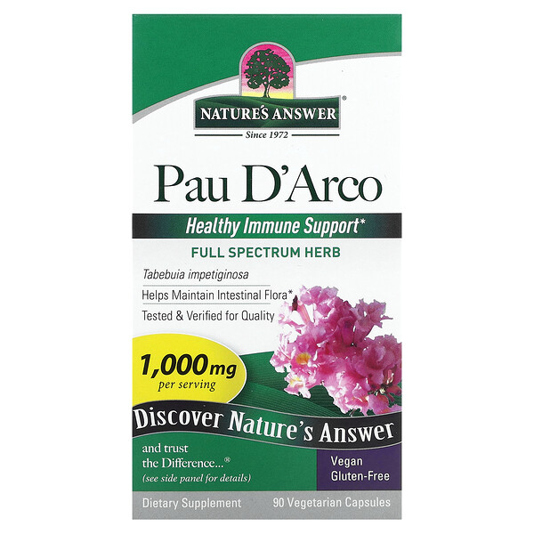 Pau D'Arco, 500 мг, 90 вегетарианских капсул Nature's Answer