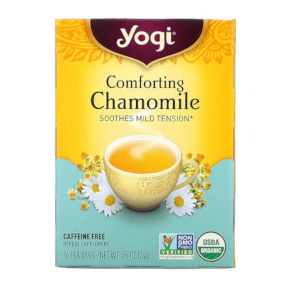 Успокаивающая ромашка, без кофеина, 16 чайных пакетиков, 0,85 унции (24 г) Yogi Tea