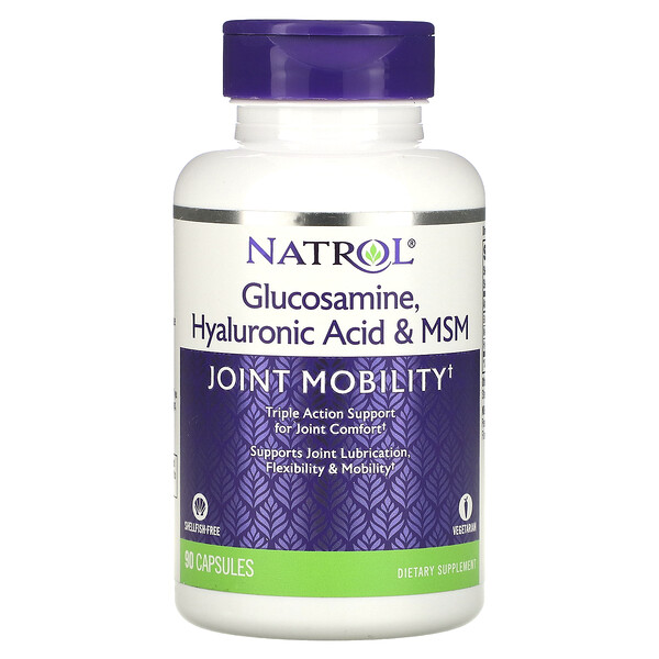 Глюкозамин, Гиалуроновая кислота и MSM - 90 капсул - Natrol Natrol