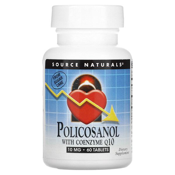 Поликозанол с коэнзимом Q10, 10 мг, 60 таблеток Source Naturals