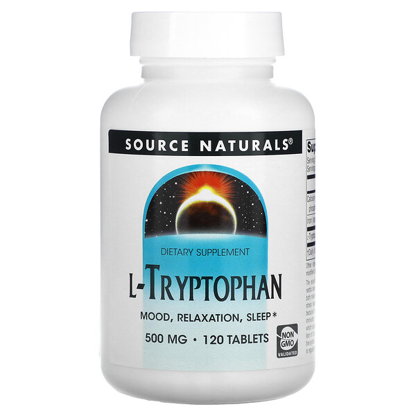 L-триптофан, 166 мг, 120 таблеток Source Naturals