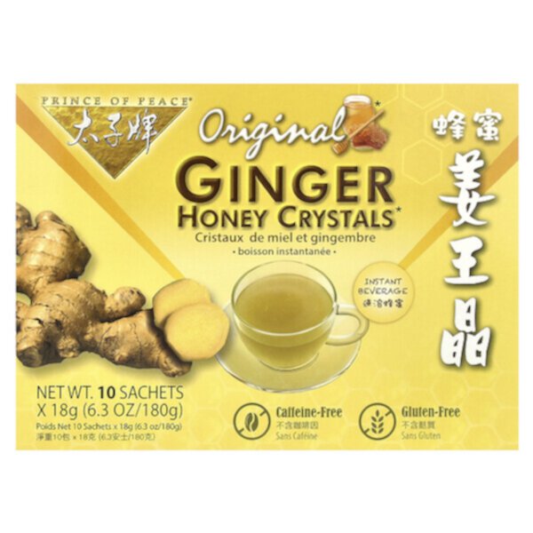 Original Ginger Honey Crystals, 10 пакетиков по 18 г каждый Prince of Peace