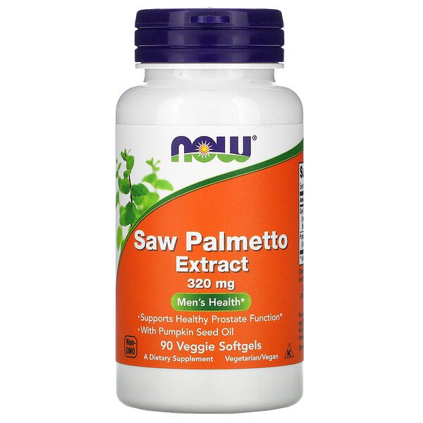 Экстракт пальмы сереноа, Men's Health, 320 мг, 90 растительных мягких желатиновых капсул NOW Foods