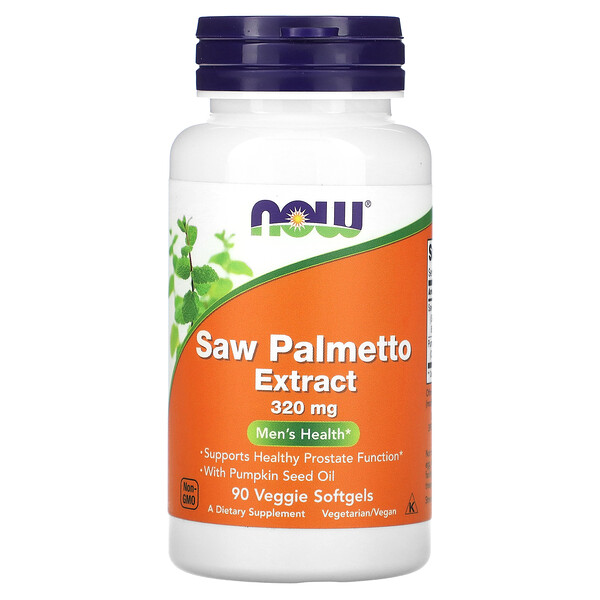 Экстракт пальмы сереноа, Men's Health, 320 мг, 90 растительных мягких желатиновых капсул NOW Foods