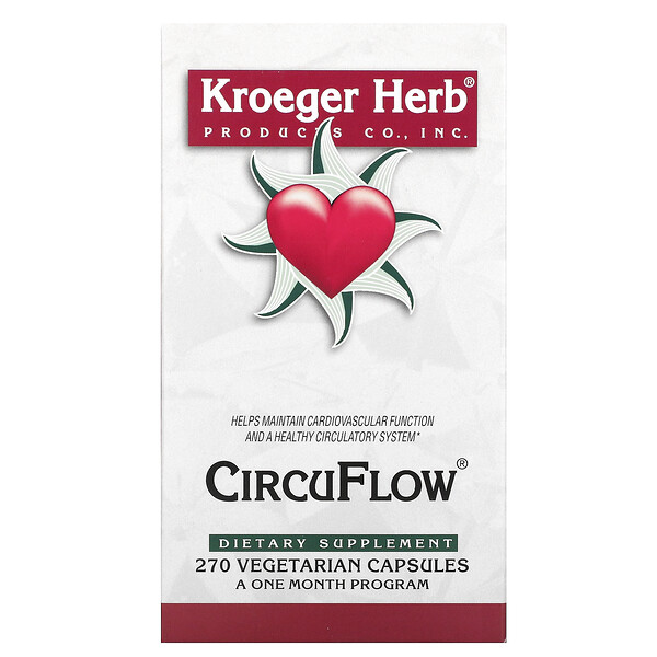 CircuFlow, 270 вегетарианских капсул Kroeger Herb Co