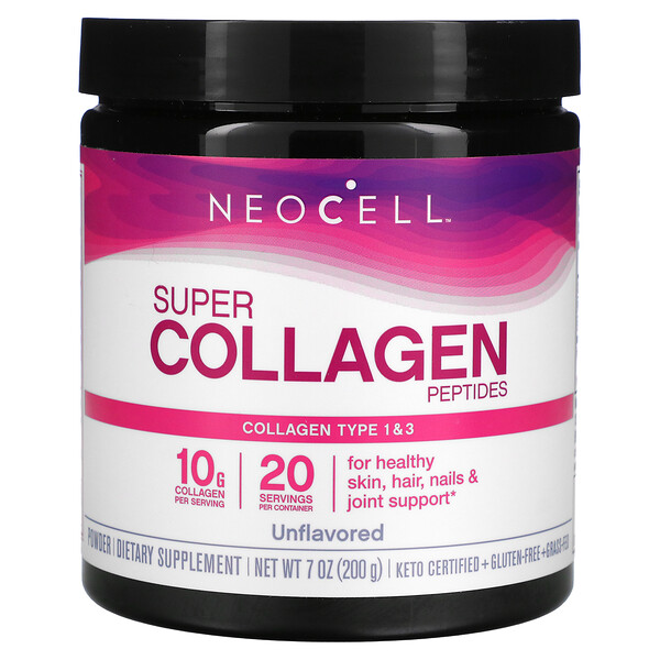 Super Collagen Peptides, без вкуса, 7 унций (200 г) Neocell
