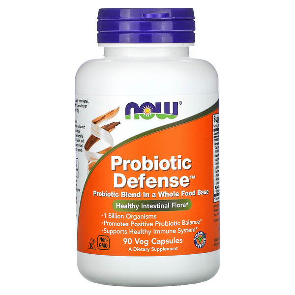 Пробиотическая защита, 90 растительных капсул NOW Foods