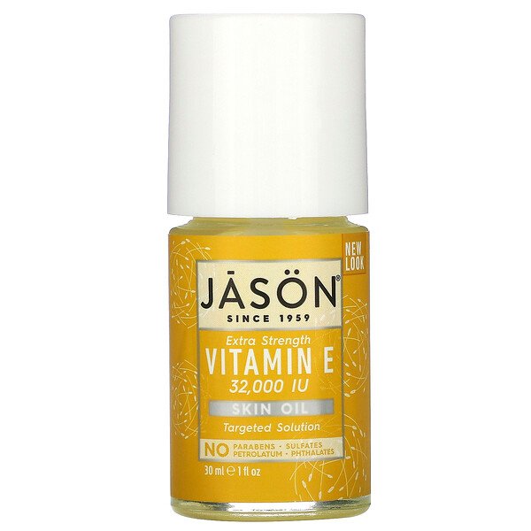 Extra Strength, Масло для кожи с витамином Е, 32 000 МЕ, 1 жидкая унция (30 мл) Jason Natural