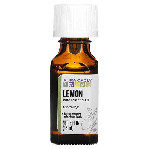 Чистое эфирное масло, лимон, 0,5 ж. унц. (15 мл) Aura Cacia